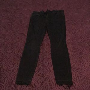 Joe’s Jeans black frayed cuff skinny jeans